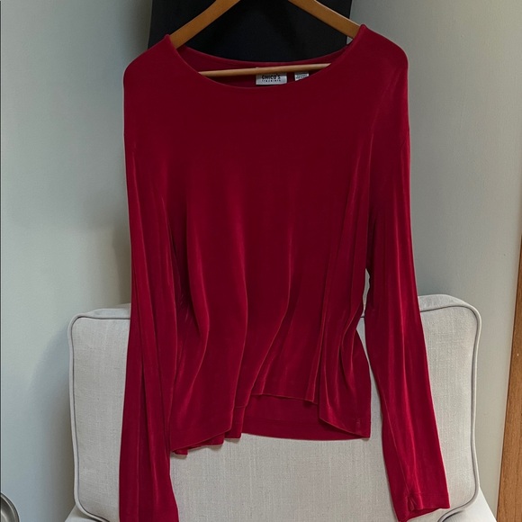 Chico's Classic Red Travelers Blouse Size 3 - Picture 2 of 3